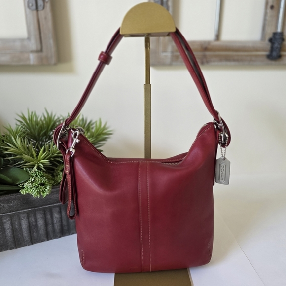 Coach Handbags - Vintage Coach Legacy Red Leather Slim Duffle Bag Y2K 2004 Crossbody Adjustable